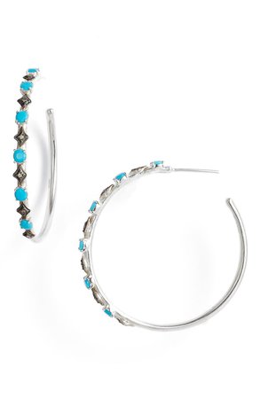 Armenta New World Diamond & Turquoise Doublet Hoop Earrings | Nordstrom