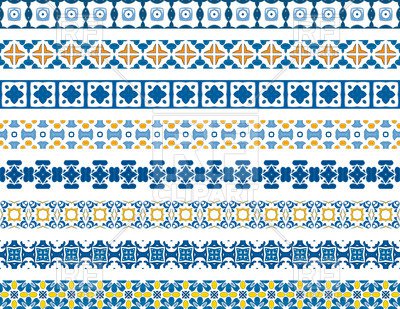 Decorative borders made of Portuguese tiles Royalty Free Vector Clip Art Image #31964 – RFclipart