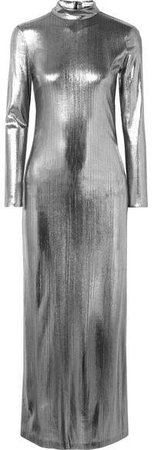 Radzville Lamé Maxi Dress - Silver