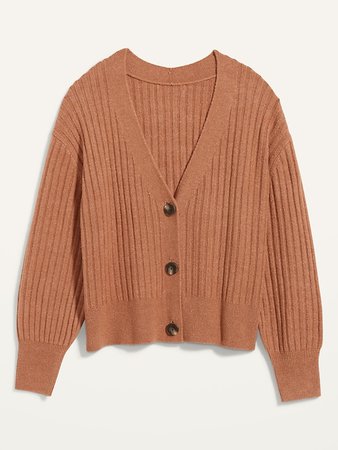 Slouchy Rib-Knit Button-Front Cardigan Sweater for Women | Old Navy
