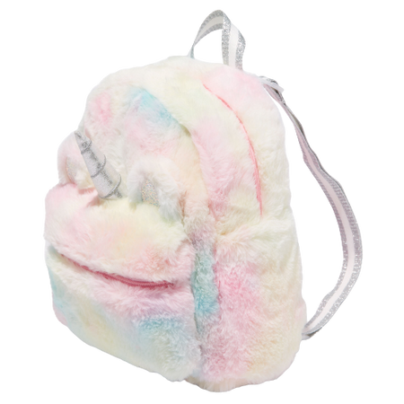 Claire's Pastel Tie Dye Unicorn Furry Mini backpack