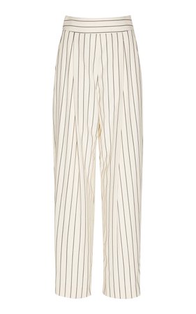 Striped Wool And Mohair Pants by Oscar de la Renta | Moda Operandi