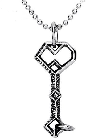 Amazon.com: PAMTIER Men's and Women's Titanium Steel Hobbit's Treasure Key Pendant Necklace Without Chain: Jewelry