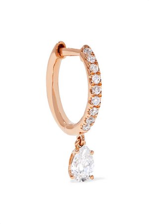 Anita Ko | Huggies 18-karat rose gold diamond earring | NET-A-PORTER.COM