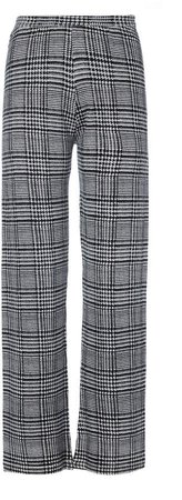 Tuinch Plaid Silk-Blend Straight-Leg Pants Size: M