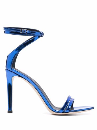 Shop Giuseppe Zanotti metallic ankle strap sandals with Express Delivery - FARFETCH