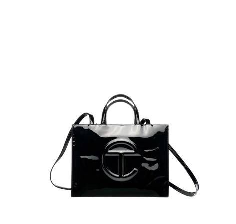 Black Patent Leather Medium Telfar Bag