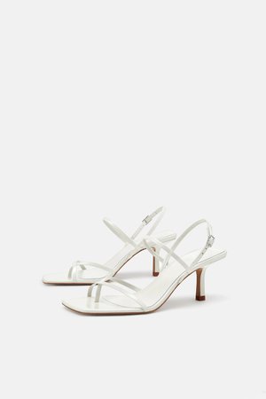 STRAPPY MID - HEEL LEATHER SANDALS-Heeled Sandals-SHOES-WOMAN | ZARA United States