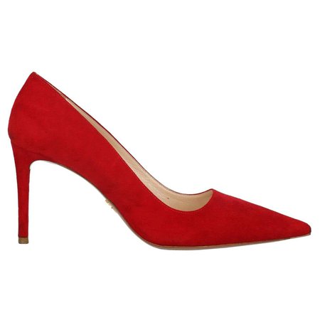Prada Woman Pumps Red Leather IT 39.5 For Sale at 1stDibs