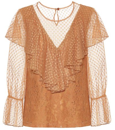 Layered lace and cotton top