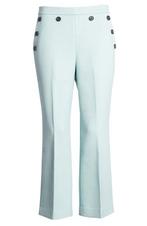 Halogen® x Atlantic-Pacific Button Detail Kick Flair Pants blue