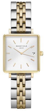 rosefield boxy xs silver gold watch