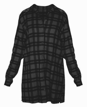 prettylittlething grey black check shirt flannel