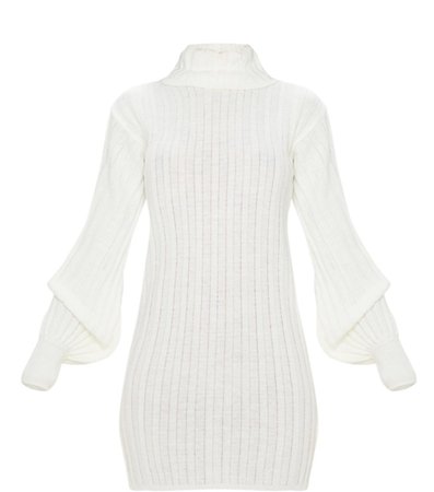 cream sweater dress