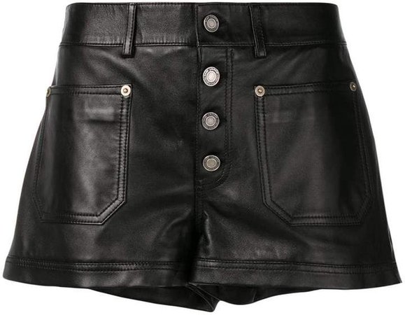 mid-rise leather shorts