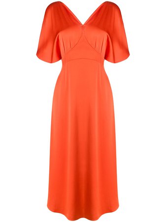 Stella Mccartney Ruched Midi Dress 600851SOA82 Orange | Farfetch