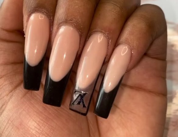 black LV nails