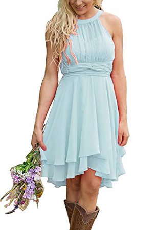 Faxpox Women's Knee Length Country Bridesmaid Dress Western Wedding Guest Dress at Amazon Women’s Clothing store: