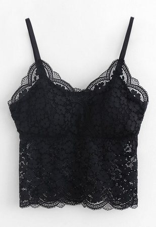 Lace Crop Tank Top in Black - Retro, Indie and Unique Fashion