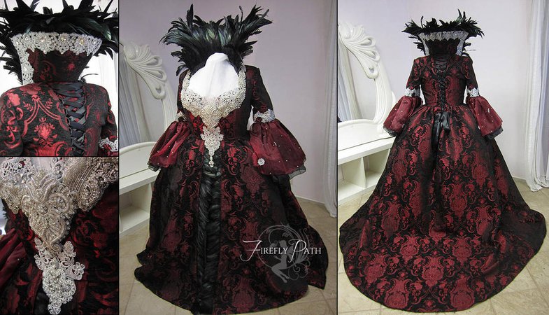 Regina Mills Black and Red Brocade Gown by Firefly-Path on DeviantArt