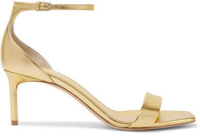 Amber Metallic Leather Sandals - Gold