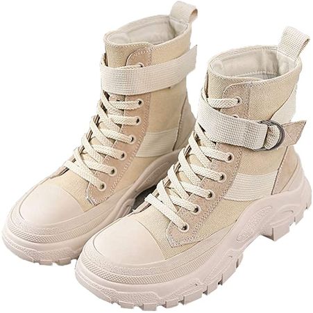 Amazon.com | Women's Baggy Canvas Boots Ladies Girls Ankle Boots with Hidden Wedges Casual Platform Sneakers Ankle Boots with Fur | Ankle & Bootie