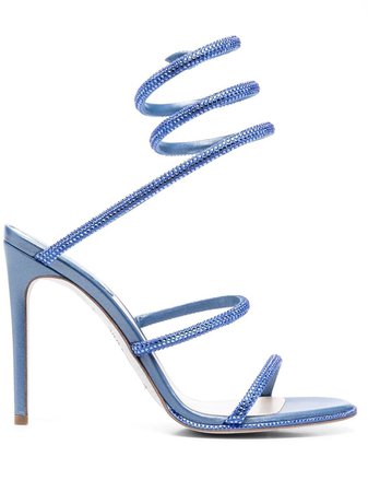 René Caovilla Cleo metallic-embellished Sandals - Farfetch