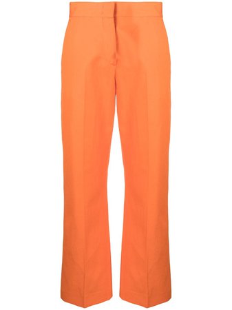 MSGM cropped cotton-linen blend trousers - FARFETCH