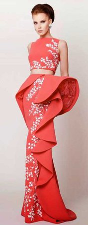 azzi and osta red blossom dress