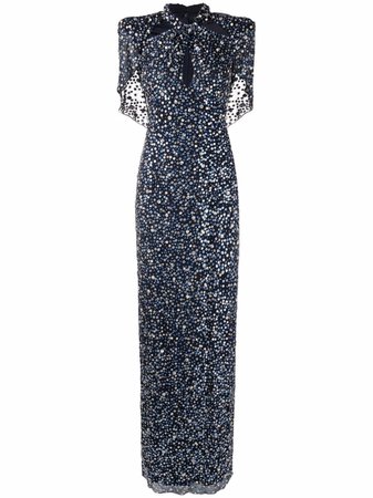 Jenny Packham sequin-embellished Shortsleeved Gown - Farfetch