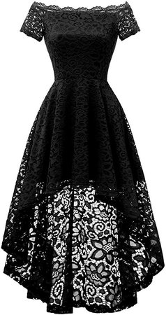 Amazon.com: Dressystar Women's Lace Off Shoulder Cocktail Hi-Lo Bridesmaid Swing Dress: Clothing