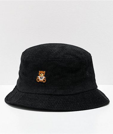 Teddy Fresh Corduroy Black Bucket Hat