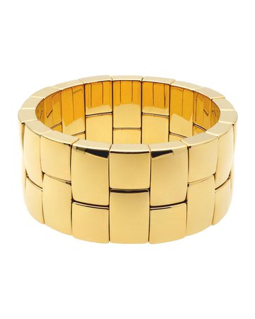 Roberto Demeglio AURA 18k Yellow Gold Overlay 2-Row Stretch Bracelet