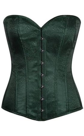 dark green clip corset