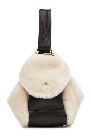 Micro Fernweh Shearling Tote with Leather Gr. One Size