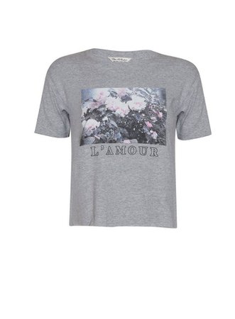 Grey L'amour Photo T-Shirt | Miss Selfridge