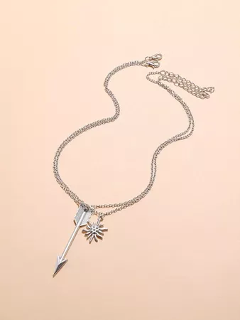 2pcs Arrow Charm Necklace | SHEIN USA