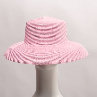 Light Pink Medium Brim Blocked Untrimmed Dull Poly Straw Hat Base - Sun Yorkos | Zoria