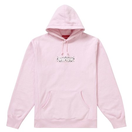 pink supreme hoodie