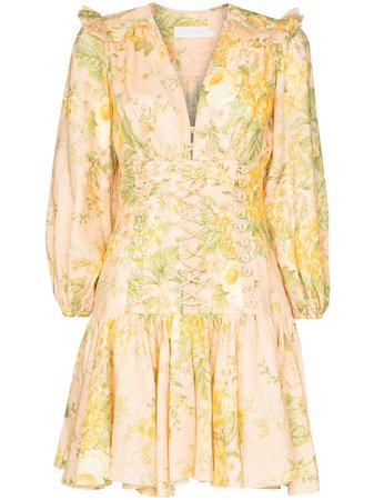 Yellow Zimmermann Amelie floral-print dress 8665DAME - Farfetch