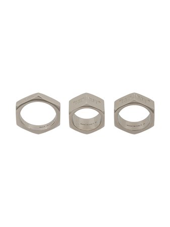 Shop metallic Off-White Hex Nut set of 3 rings with Express Delivery - Farfetch
