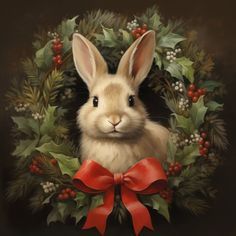 Vintage Christmas Bunny