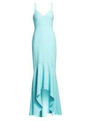Cinq À Sept Sade Sleeveless Mermaid Gown In Blue Topaz | ModeSens