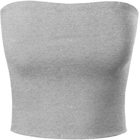 MixMatchy Women's Causal Strapless Double Layered Basic Sexy Tube Top Heather Grey S at Amazon Women’s Clothing store