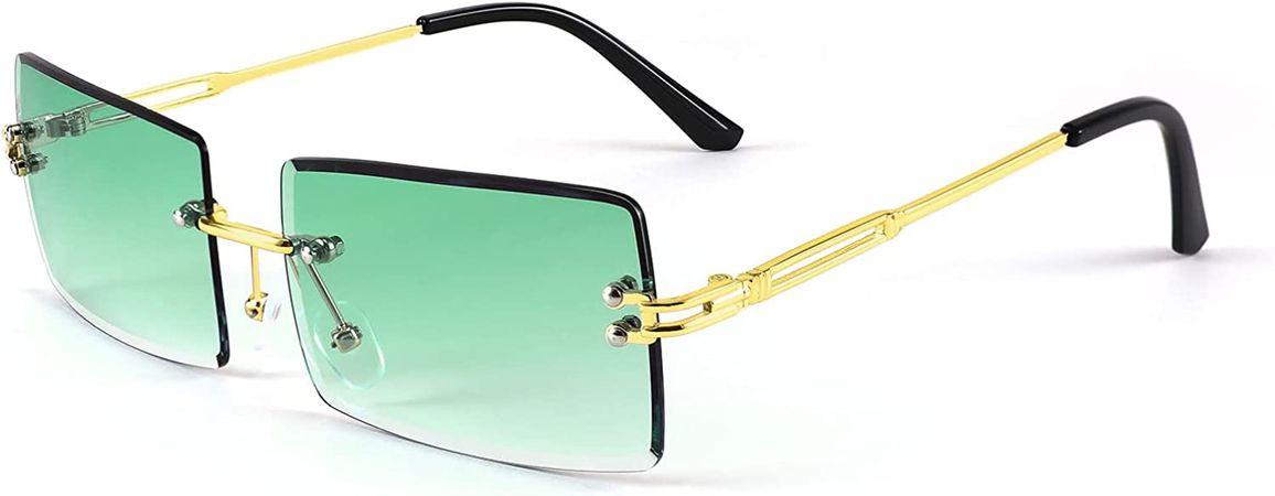 Amazon.com: FEISEDY Vintage Rimless Sunglasses Rectangle Frameless Candy Color Glasses Women Men B2642 : Clothing, Shoes & Jewelry