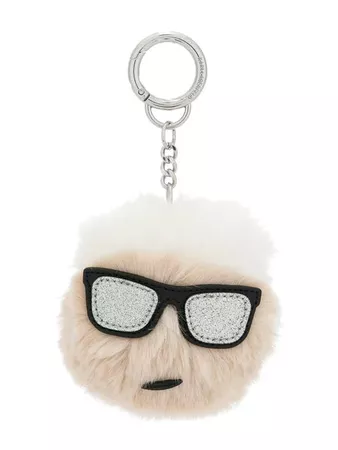 Karl Lagerfeld Iconic Lagerfeld Furry Keychain - Farfetch