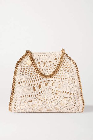 The Falabella Mini Crocheted Cotton Shoulder Bag - Cream
