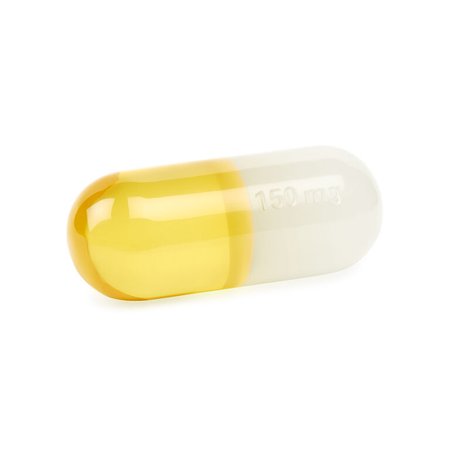 Small White and Yellow Acrylic Pill | Modern Decor | Jonathan Adler