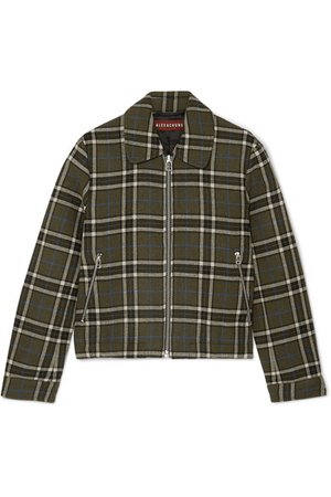 ALEXACHUNG | Cropped plaid twill jacket | NET-A-PORTER.COM