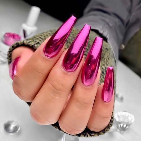 pink metallic nails